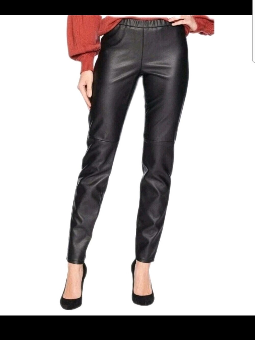Michael Kors Faux Leather Pull On Legging Pants Women's Size 12 Black